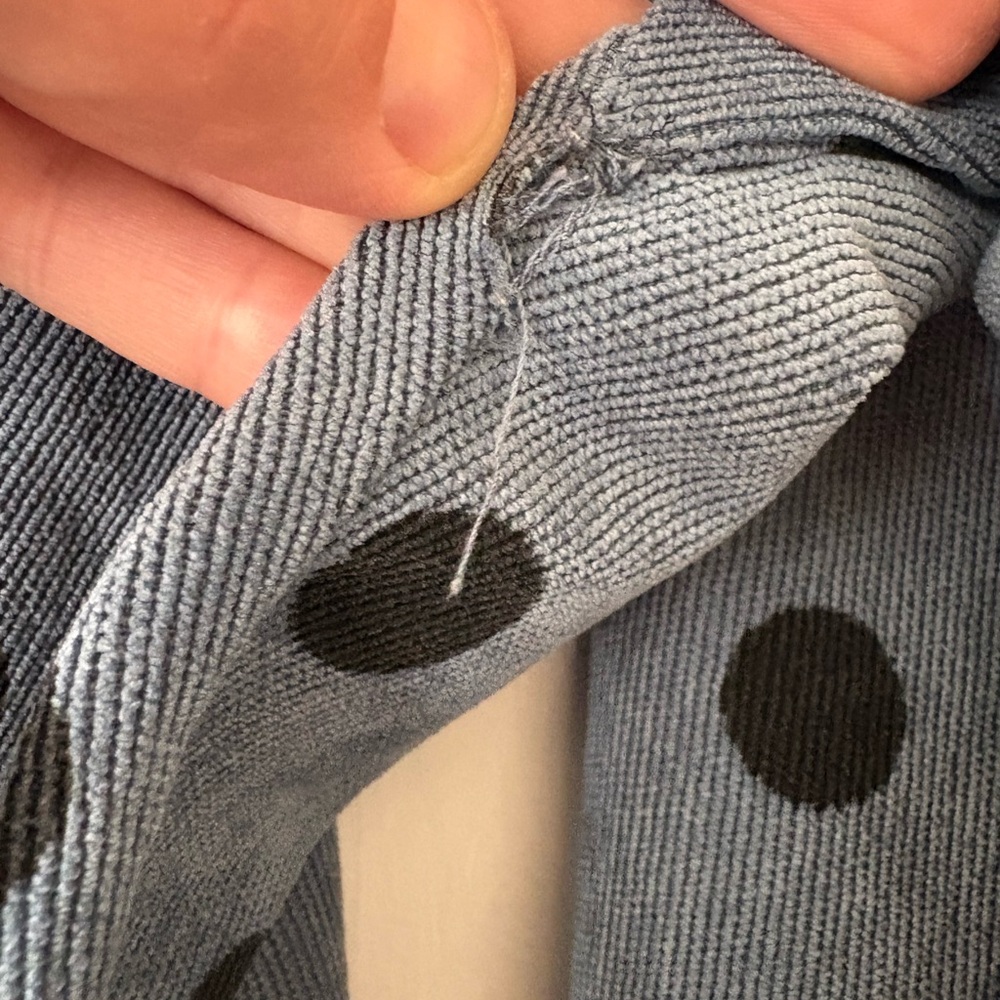 Zara Blue Button-Down Shirt with Black Polka Dots - Picture 4 of 4